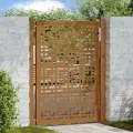 Porte de jardin acier résistant aux intempéries design croisé