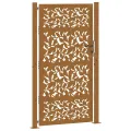 Porte de jardin acier résistant aux intempéries design feuilles