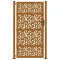 Porte de jardin acier résistant aux intempéries design feuilles