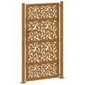 Porte de jardin acier résistant aux intempéries design feuilles
