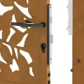 Porte de jardin acier résistant aux intempéries design feuilles