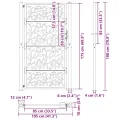 Porte de jardin acier résistant aux intempéries design feuilles