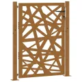 Porte de jardin acier résistant aux intempéries design feuilles