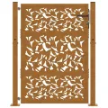 Porte de jardin acier résistant aux intempéries design feuilles