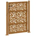Porte de jardin acier résistant aux intempéries design feuilles