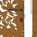 Porte de jardin acier résistant aux intempéries design feuilles