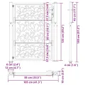 Porte de jardin acier résistant aux intempéries design feuilles