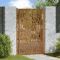 Porte de jardin acier résistant aux intempéries design tracés