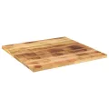 Dessus de table 70x70x3,8 cm carré bois massif de manguier brut