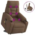 Fauteuil de massage inclinable Marron Tissu