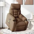 Fauteuil de massage inclinable Marron Tissu
