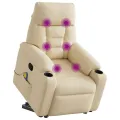 Fauteuil inclinable de massage Crème Tissu