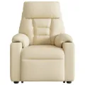 Fauteuil inclinable de massage Crème Tissu