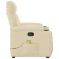 Fauteuil inclinable de massage Crème Tissu