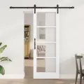 Porte coulissante  avec ensemble de quincaillerie 'ORKDAL'Bois massif blanc et verre