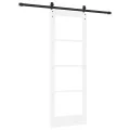 Porte coulissante  avec ensemble de quincaillerie 'ORKDAL'Bois massif blanc et verre