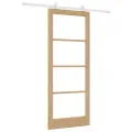 Porte Coulissante  avec Kit de Quincaillerie 'ORKDAL'Bois Massif & Verre