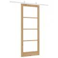 Porte Coulissante  avec Kit de Quincaillerie 'ORKDAL'Bois Massif & Verre