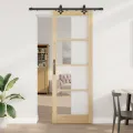 Porte coulissante  avec kit de matériel 83x232 cm en pin massif