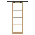 Porte coulissante  avec kit de matériel 83x232 cm en pin massif