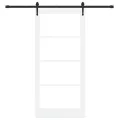 Porte coulissante avec kit de quincaillerie blanche 93x202 cm en bois massif de pin