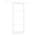 Set de Porte Coulissante  avec Matériel Blanc 93x211 cm Bois Massif Pin
