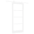 Porte Coulissante  avec Matériel Blanc 93x211 cm Bois Massif en Pin