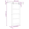 Porte Coulissante  avec Matériel Blanc 93x211 cm Bois Massif en Pin