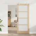 Porte coulissante  avec quincaillerie 86x211 cm en pin massif