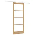 Porte coulissante  avec quincaillerie 86x211 cm en pin massif