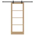 Porte coulissante  avec kit de quincaillerie 'ORKDAL'Bois massif et verre