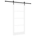 Porte Coulissante  avec Ensemble de Matériel Blanche 93x211 cm Bois Massif de Pin
