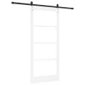 Porte Coulissante  avec Ensemble de Matériel Blanche 93x211 cm Bois Massif de Pin