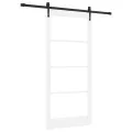 Porte Coulissante  avec Quincaillerie Blanche 93x202 cm Bois Massif Pin