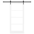 Porte Coulissante  avec Quincaillerie Blanche 93x202 cm Bois Massif Pin