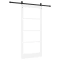 Porte Coulissante  avec Quincaillerie Blanche 93x202 cm Bois Massif Pin
