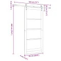 Porte Coulissante  avec Quincaillerie Blanche 93x202 cm Bois Massif Pin