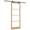 Porte coulissante  avec kit de matériel 93x232 cm bois massif de pin