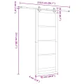 Porte coulissante  avec kit de matériel 93x232 cm bois massif de pin