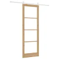 Porte Coulissante avec Set de Quincaillerie 83x232 cm en Bois Massif de Pin