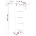 Porte Coulissante avec Set de Quincaillerie 83x232 cm en Bois Massif de Pin