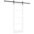 Porte coulissante  avec quincaillerie blanche 78x202 cm en pin massif