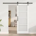 Porte coulissante  avec quincaillerie blanche 78x202 cm en pin massif
