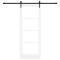 Porte coulissante  avec quincaillerie blanche 78x202 cm en pin massif