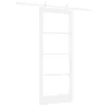 Porte Coulissante  avec Kit de Matériel Blanc 83x202 cm en Bois Massif de Pin