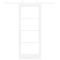 Porte Coulissante  avec Kit de Matériel Blanc 83x202 cm en Bois Massif de Pin