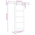 Porte Coulissante  avec Kit de Matériel Blanc 83x202 cm en Bois Massif de Pin