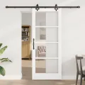 Porte coulissante  avec quincaillerie blanche 83x202 cm en bois solide
