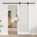 Porte coulissante  avec quincaillerie blanche 83x202 cm en bois solide