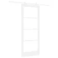Porte Coulissante  avec Ensemble Quincaillerie 'ORKDAL'Bois Massif & Verre Blanc